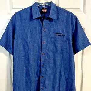 Harley Davidson Button Up Short Sleeve Shirt Mens M Medium